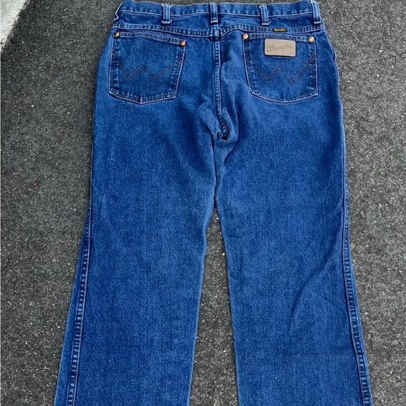 Wrangler 936DSD‎ Blue Demin Jeans Dark Wash Men Size 33x31 Cowboy Boot Cut - Picture 10 of 10
